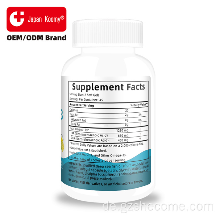 Shecome Omega-3-Fischöl-Antioxidans-Unterstützungskapseln
